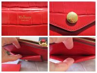 Mulberry Prestud Envelope Zip Pouch Wristlet in Red Shiny Croc