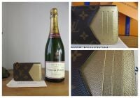 Louis Vuitton Romy Card Holder Zip Coin Purse in Monogram Metallic Gold