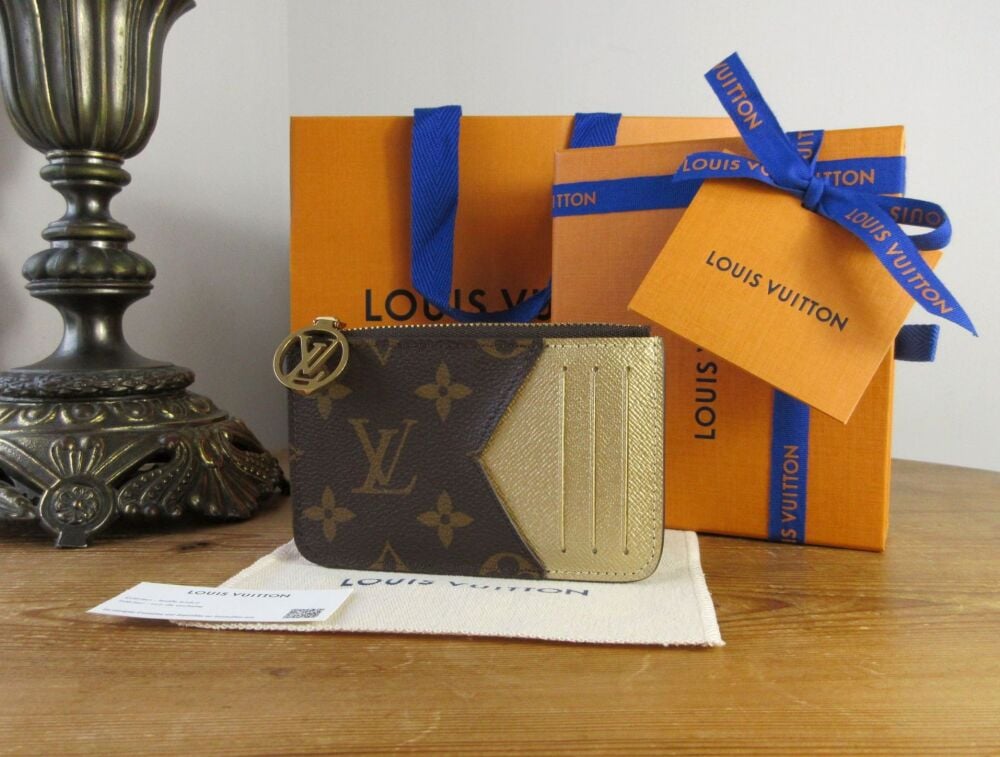 Louis Vuitton Romy Card Holder Zip Coin Purse in Monogram Metallic Gold