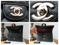 Chanel Timeless Classic Medium 2.55 Double Flap in Black Caviar with Silver