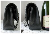 Chanel Timeless Classic Medium 2.55 Double Flap in Black Caviar with Silver