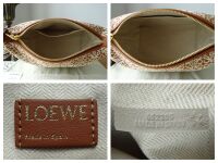Loewe Small Cubi Bag in Tan & Pecan Anagram Jacquard and Calfskin - As New