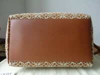 Loewe Small Cubi Bag in Tan & Pecan Anagram Jacquard and Calfskin - As New