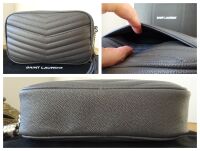 Saint Laurent YSL Lou Tassle Mini Camera Bag in Asphalt Grain de Poudre Mat