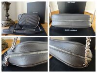 Saint Laurent YSL Lou Tassle Mini Camera Bag in Asphalt Grain de Poudre Mat