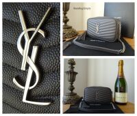 Saint Laurent YSL Lou Tassle Mini Camera Bag in Asphalt Grain de Poudre Mat