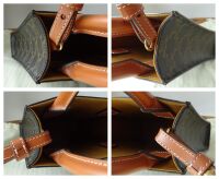 Celine Mini Vertical Cabas Two Way Tote Bag in Triomphe Canvas & Calfskin