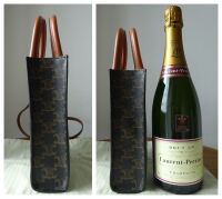 Celine Mini Vertical Cabas Two Way Tote Bag in Triomphe Canvas & Calfskin