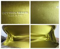 Bottega Veneta Stretch Long Pochette Knot Clutch in Gold Satin Intrecciato 