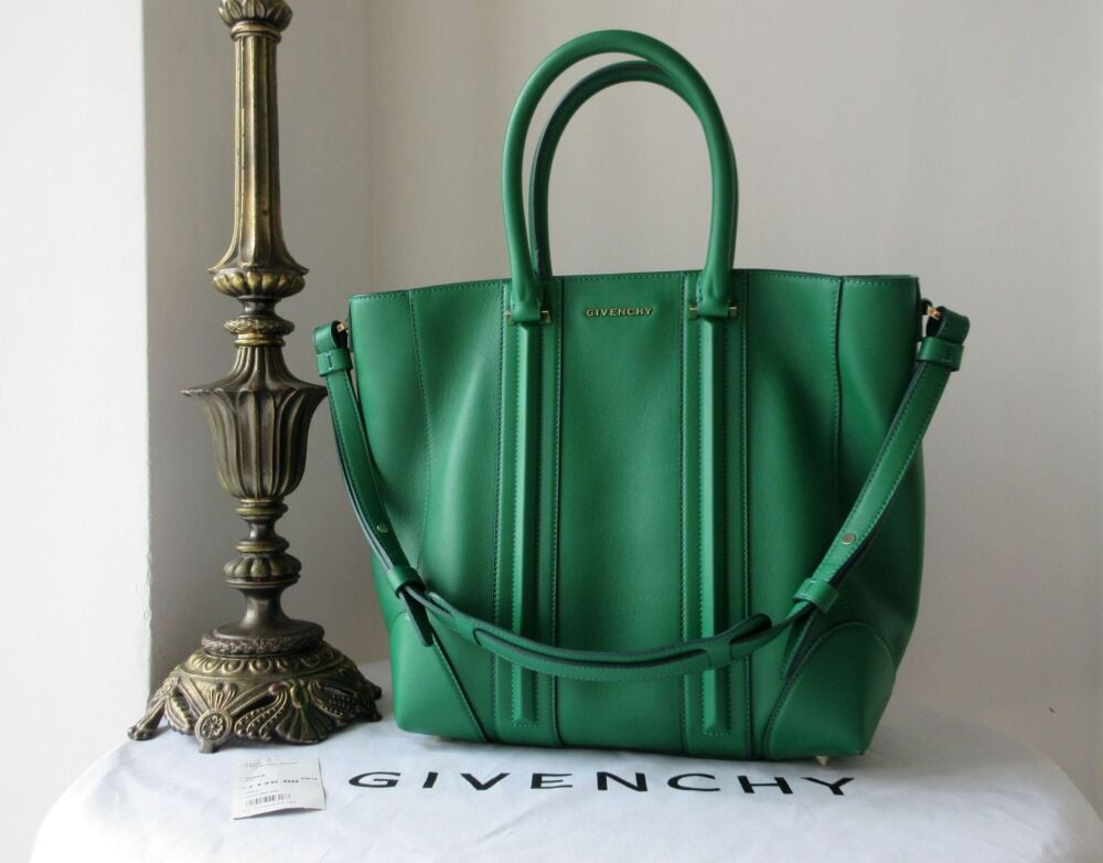 Givenchy Lucrezia Medium Tote in Bright Green Smooth Calfskin with Shiny Gold Hardware