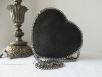 Stella McCartney Falabella Heart Shoulder Bag in Black Vegan Leather