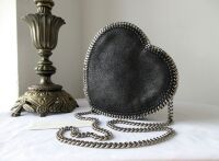 Stella McCartney Falabella Heart Shoulder Bag in Black Vegan Leather