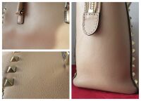 Valentino Garavani Rockstud Medium Tote in Smooth Nude Beige Calfskin