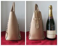 Valentino Garavani Rockstud Medium Tote in Smooth Nude Beige Calfskin