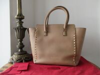 Valentino Garavani Rockstud Medium Tote in Smooth Nude Beige Calfskin