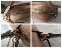 Gucci Soho Disco Crossbody Shoulder Bag in Camelia Rose Beige Pebbled Calfs