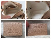 Gucci Soho Disco Crossbody Shoulder Bag in Camelia Rose Beige Pebbled Calfs