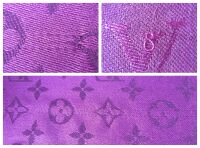 Louis Vuitton Monogram Classic Ch&Atilde;&cent;le Shawl in Cassis Purple Silk Wool Mix