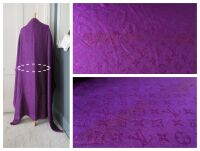 Louis Vuitton Monogram Classic Ch&Atilde;&cent;le Shawl in Cassis Purple Silk Wool Mix