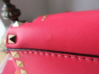 Valentino Garavani Rockstud Medium Tote in Hot Pink Smooth Calfskin