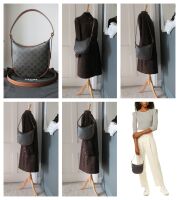 Celine Small Heloise in Triomphe Canvas and Tan Cuir Calfskin - New