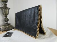 Stella McCartney Falabella Foldover Clutch Bag in Black Vegan Leather