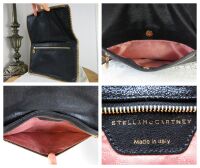 Stella McCartney Falabella Foldover Clutch Bag in Black Vegan Leather