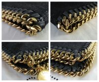 Stella McCartney Falabella Foldover Clutch Bag in Black Vegan Leather