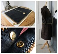 Stella McCartney Falabella Foldover Clutch Bag in Black Vegan Leather