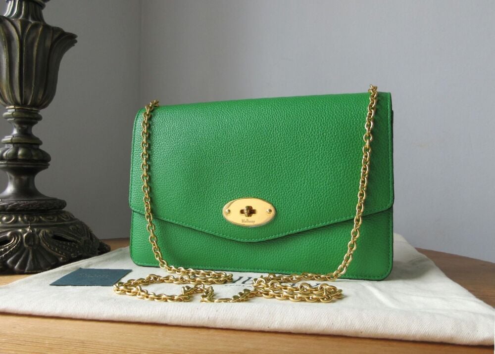 Mulberry Medium Darley in Grass Green Small Classic Grain Leather