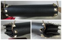 Valentino Garavani Rockstud Small Chain Shoulder Bag in Black Grained Calfs