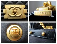 Chanel Medium Boy Bag in Black Calfskin with Aged Gold Hardware