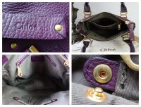 Chlo&Atilde;&copy; Marcie Medium Double Carry Bag in Intense Violine Violet Purple Grain