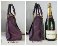 Chlo&Atilde;&copy; Marcie Medium Double Carry Bag in Intense Violine Violet Purple Grain