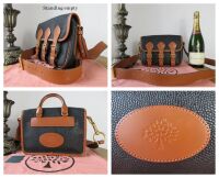 Mulberry & Acne Studios Messenger in Black Scotchgrain with Smooth Tan Leat