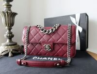 Chanel Perfect Edge Medium Flap Bag in Burgundy  Calfskin