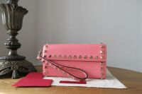 Valentino Garavani Rockstud Wristlet in Rose Pink Smooth Calfskin