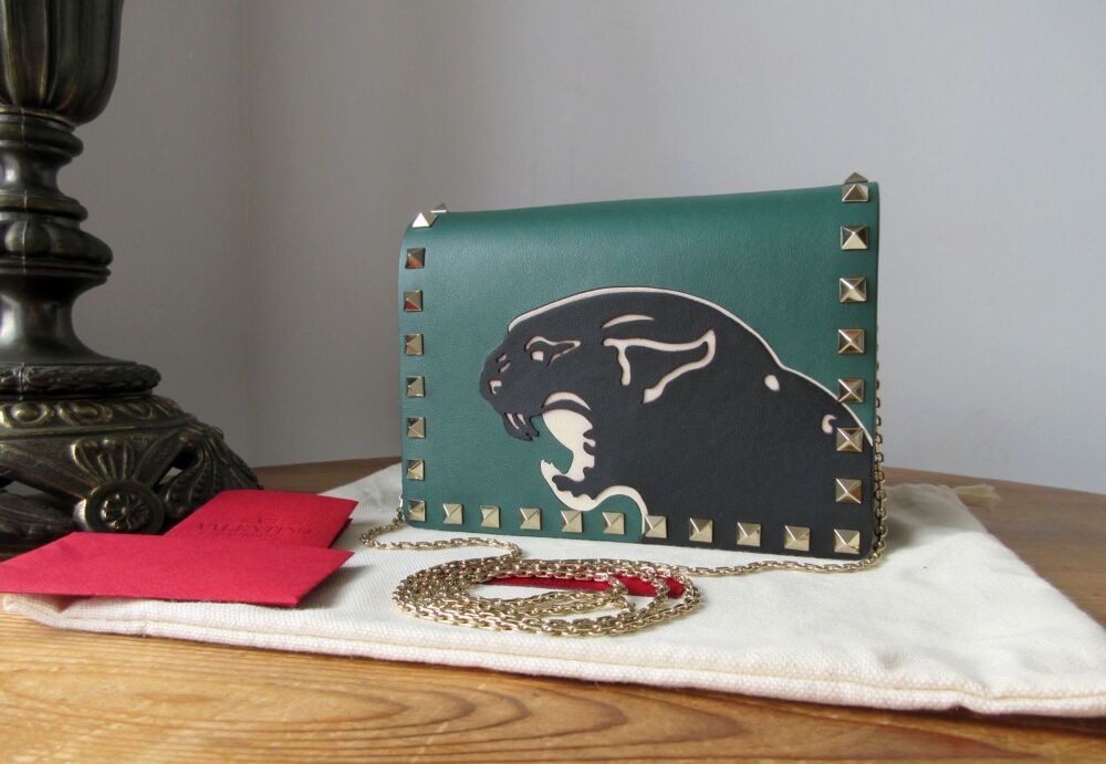 Valentino Garavani Panther Rockstud Small Chain Shoulder Bag - As New*