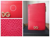 Dolce & Gabbana Crystal Strass Vertical Card Holder Wallet in Rosso Red Dau