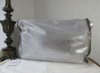 Stella McCartney Falabella Big Tote in Metallic Silver Shaggy Deer