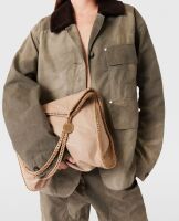 Stella McCartney Falabella Big Tote in Metallic Silver Shaggy Deer