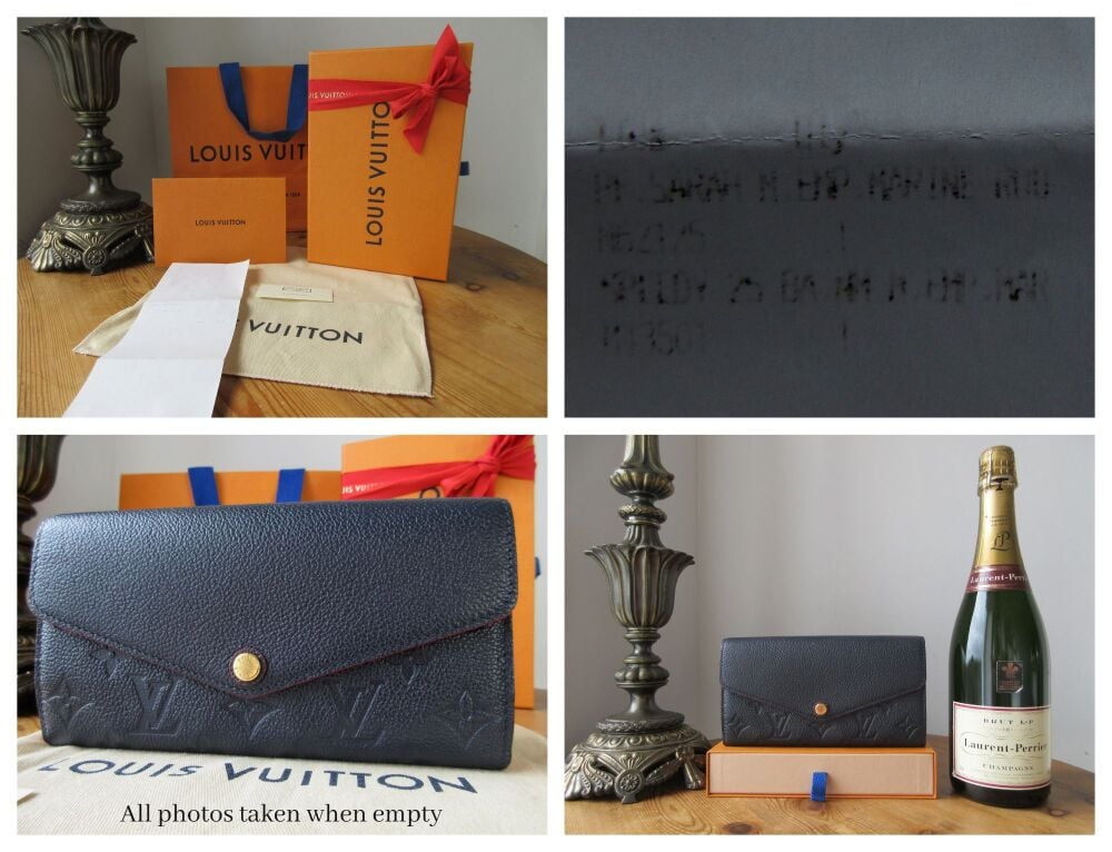 Louis Vuitton Sarah Continental Wallet Purse in Marine Rouge Empreinte