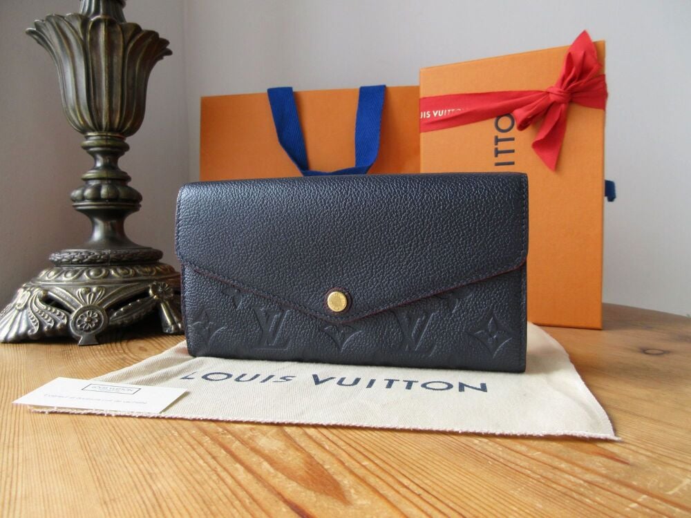 Louis Vuitton Sarah Continental Wallet Purse in Marine Rouge Empreinte