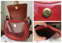 Chloe Small Tess Saddle Bag Satchel in Sepia Brown Ombre Patent Suede