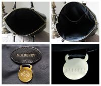 Mulberry Oversized Del Rey Holdall Travel Bag in Black Spongy Pebbled Leath