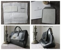 Mulberry Oversized Del Rey Holdall Travel Bag in Black Spongy Pebbled Leath