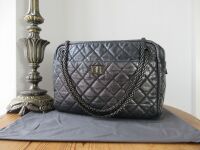 Chanel Large Reissue Camera Case Shoulder Bag in Aged Metallic Black Calfsk