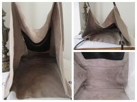 Proenza Schouler Extra Large XL Tote in Dark Taupe Suede with Leather Knot 