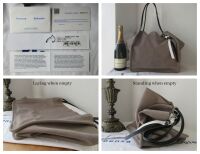Proenza Schouler Extra Large XL Tote in Dark Taupe Suede with Leather Knot 
