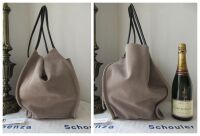 Proenza Schouler Extra Large XL Tote in Dark Taupe Suede with Leather Knot 